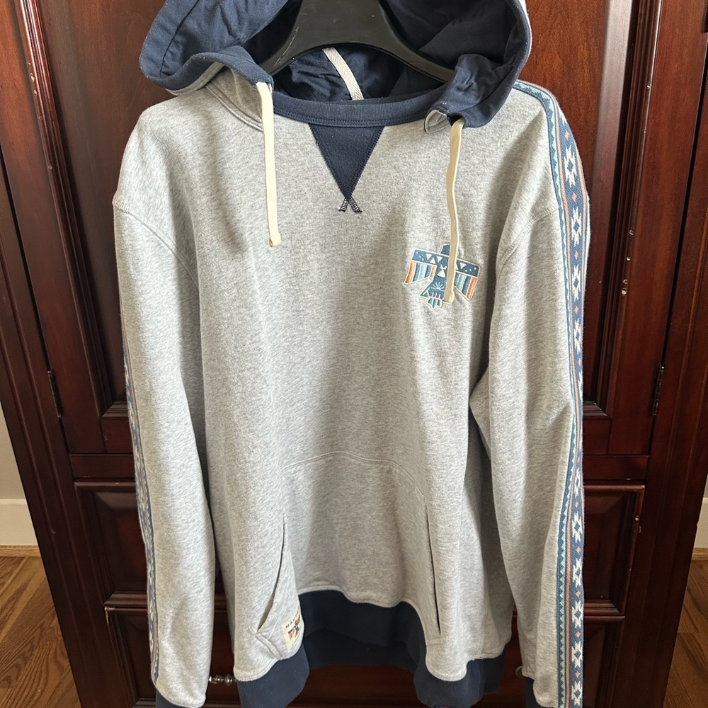 Faherty Artist Series Hoodie - Gray/Navy Hooded Men's Shirt